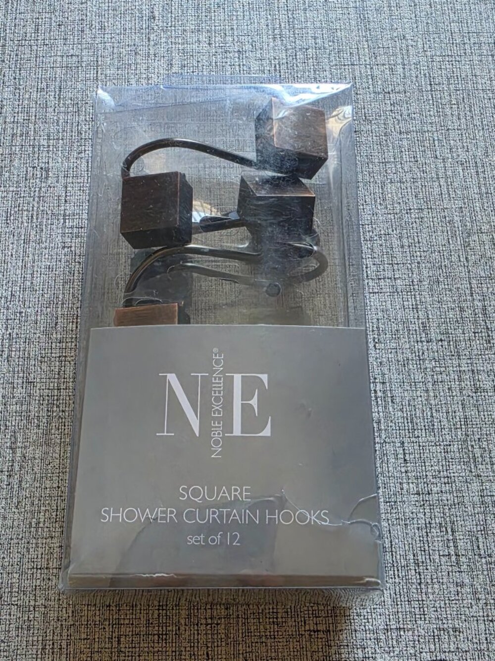 Noble Excellence Square Shower Curtain Hooks SET of 12